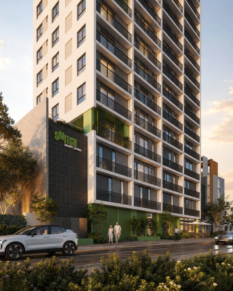 Render arquitetônico do empreendimento Switch Smart Living